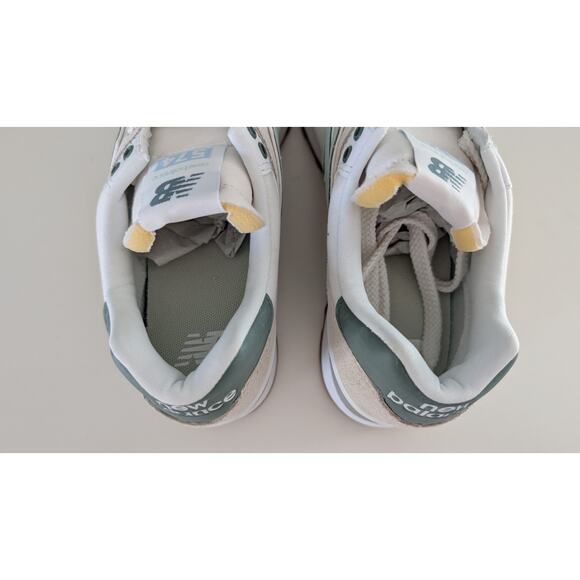New Balance Women's 574 Classics Sea Salt with New Spruce Sneakers NEW! - Picture 6 of 9